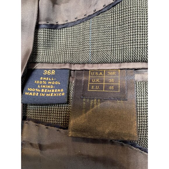 Brooks Brothers Men’s 36R Fitzgerald Wool Unlined Sportcoat Gray Blue Plaid Two - Picture 2 of 8